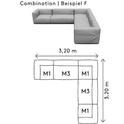 Blomus GROW Outdoor Patio Sectional Sofa - Combination F-Patio Pelican