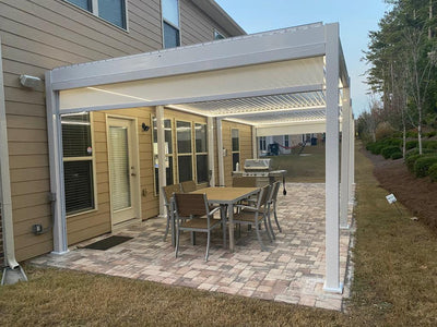 Bon Pergola 10' x 10' Freestanding Louvered Villa Pergola-Patio Pelican