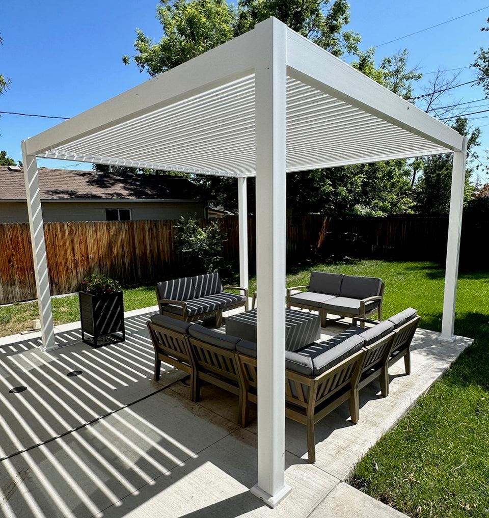 Bon Pergola 10' x 13' Freestanding Louvered Villa Pergola