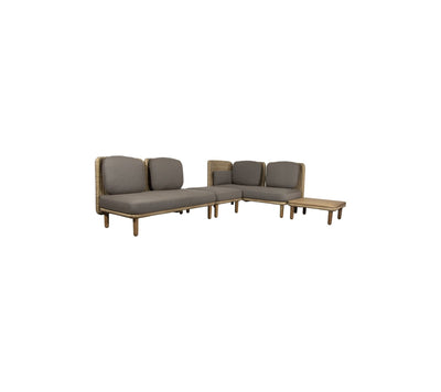 Cane-line Arch Corner Sofa with Low Backrest and Table-Patio Pelican