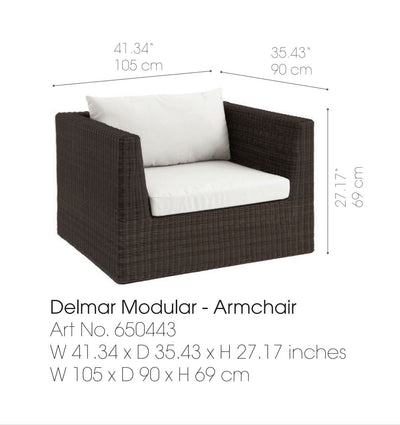 Domus Ventures Delmar Modular - Armchair-Patio Pelican