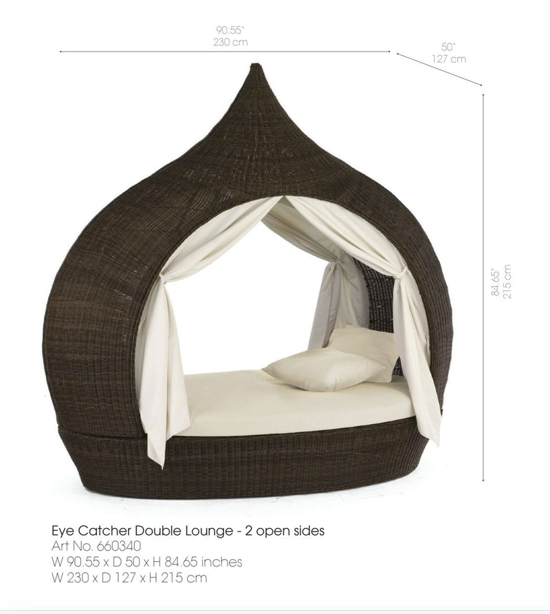 Domus Ventures Eye Catcher Double Outdoor Lounge with 2 Open Sides-Patio Pelican