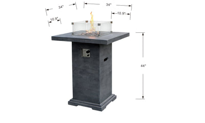 Elementi Montreal Fire Pit Bar Table-Patio Pelican