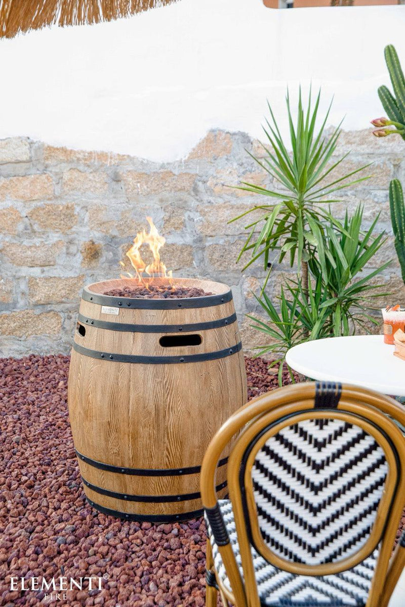 Elementi Napa Barrel Fire Pit-Patio Pelican