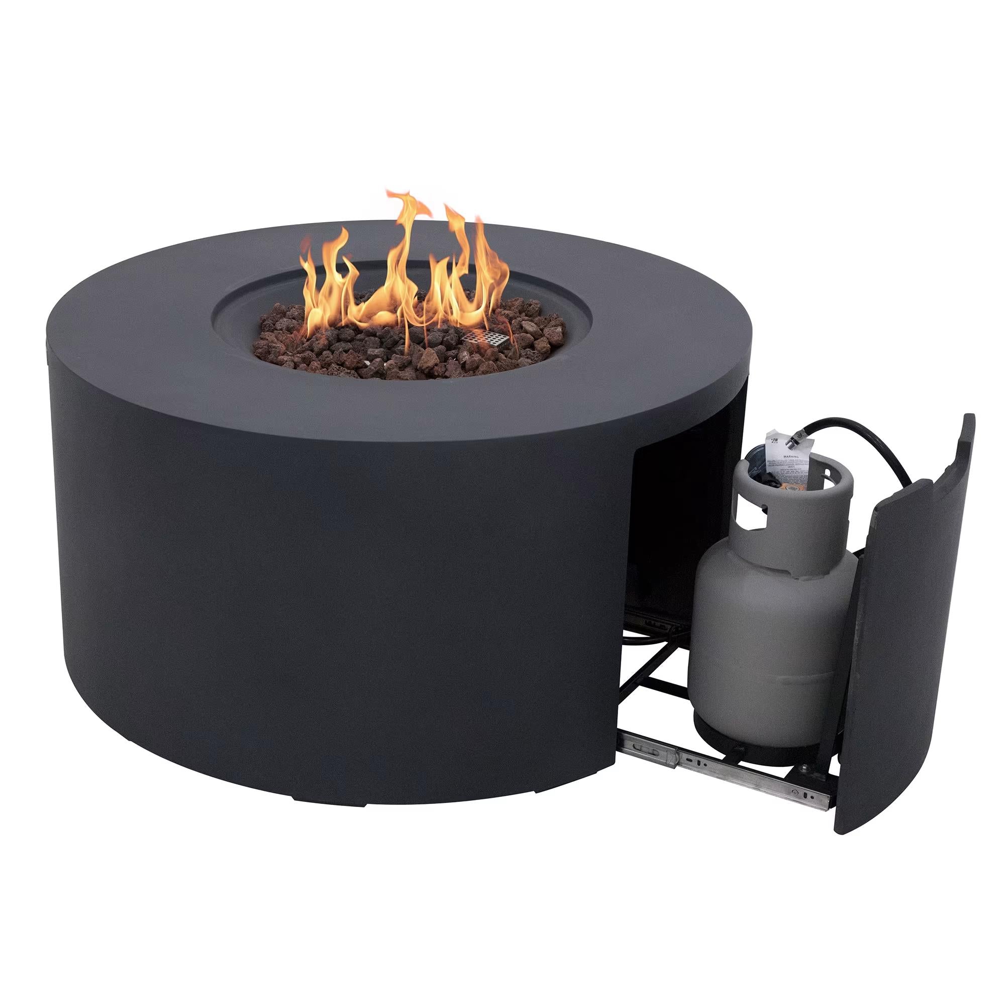 Elementi Pacaya Round Concrete Gas Fire Table with Hidden Tank – Patio ...