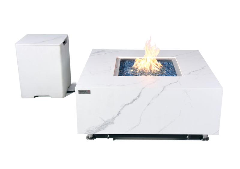 Elementi Plus Bianco Porcelain Fire Table-Patio Pelican