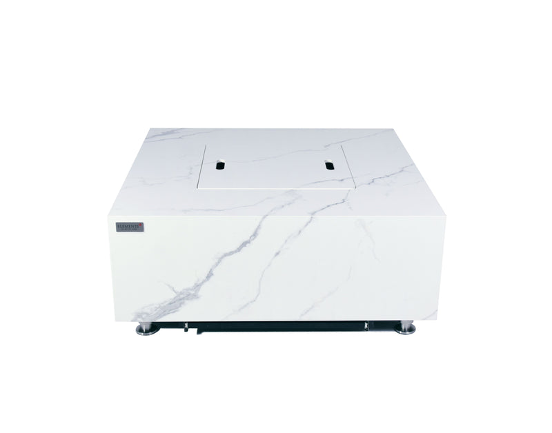 Elementi Plus Bianco Porcelain Fire Table-Patio Pelican