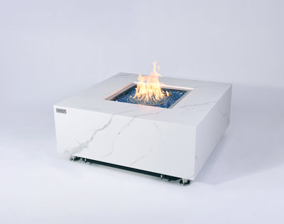 Elementi Plus Bianco Porcelain Fire Table-Patio Pelican