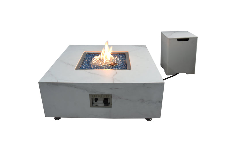 Elementi Plus Bianco Porcelain Fire Table-Patio Pelican