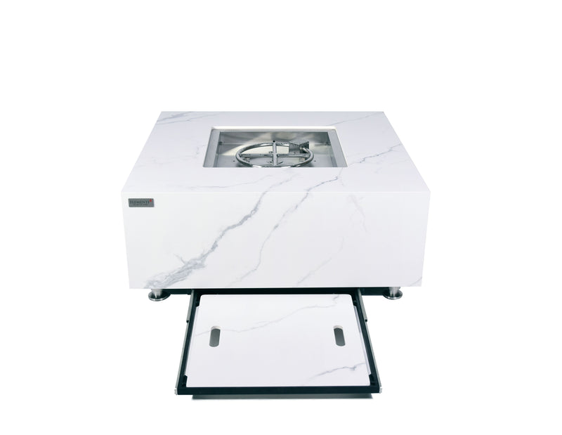 Elementi Plus Bianco Porcelain Fire Table-Patio Pelican