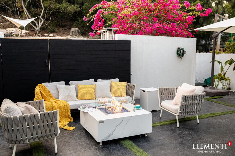 Elementi Plus Bianco Porcelain Fire Table-Patio Pelican