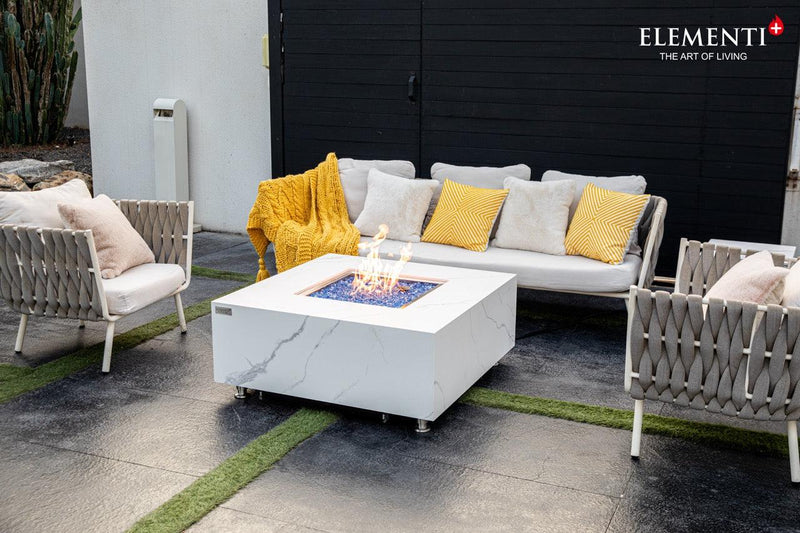 Elementi Plus Bianco Porcelain Fire Table-Patio Pelican