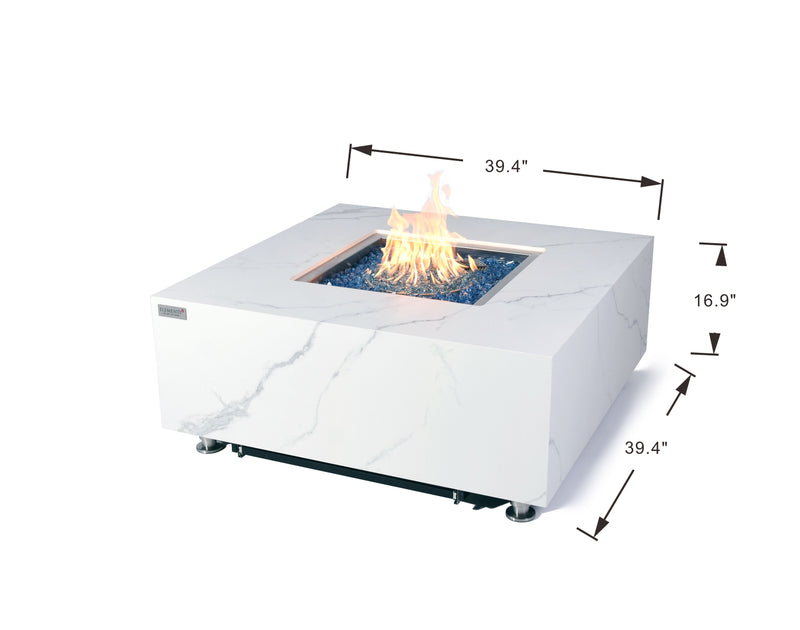 Elementi Plus Bianco Porcelain Fire Table-Patio Pelican