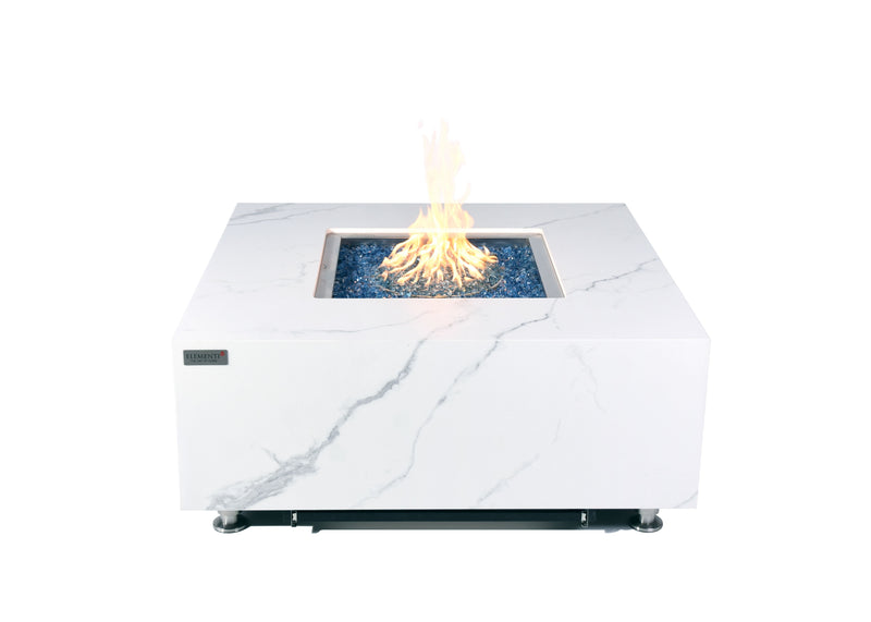 Elementi Plus Bianco Porcelain Fire Table-Patio Pelican