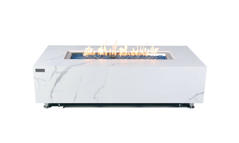 Elementi Plus Carrara Porcelain Fire Table-Patio Pelican