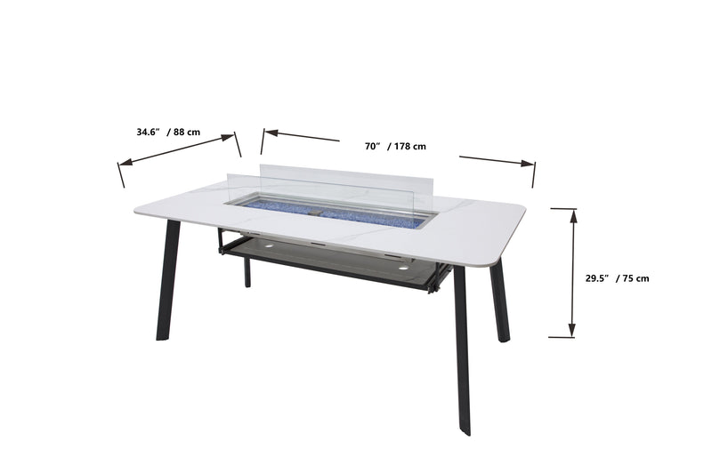 Elementi Plus Oslo Marble Porcelain Dining Table-Patio Pelican