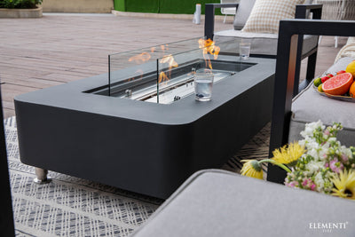 Elementi Sydney Ethanol Fire Table - Slate Black-Patio Pelican