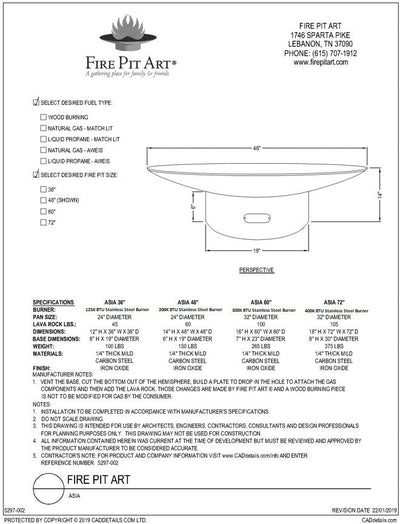 Fire Pit Art Asia 72"-Patio Pelican