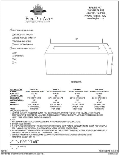 Fire Pit Art Linear 36"-Patio Pelican