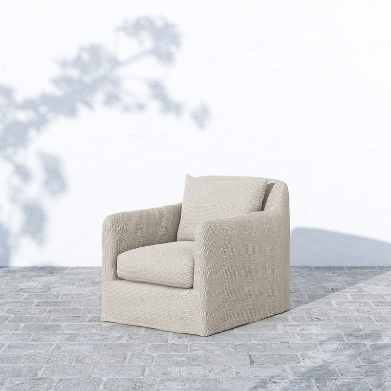 Four Hands Dade Outdoor Slipcover Swivel Chair-Patio Pelican