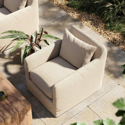 Four Hands Dade Outdoor Slipcover Swivel Chair-Patio Pelican