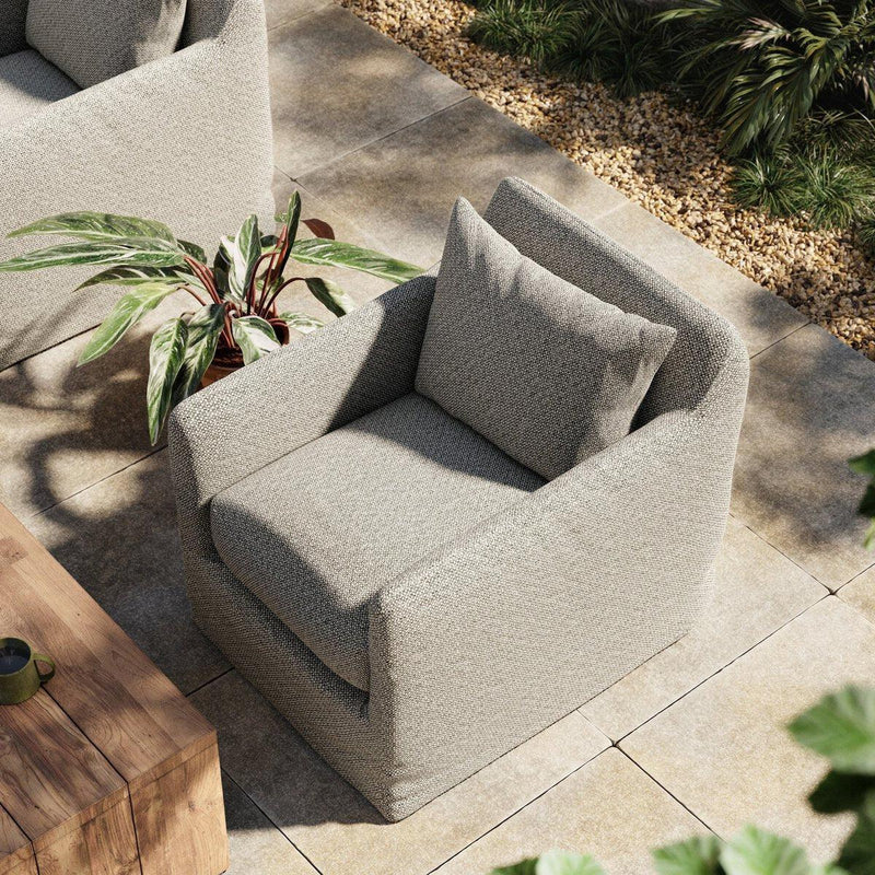 Four Hands Dade Outdoor Slipcover Swivel Chair-Patio Pelican