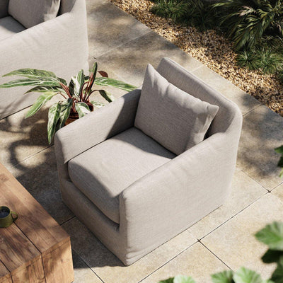 Four Hands Dade Outdoor Slipcover Swivel Chair-Patio Pelican