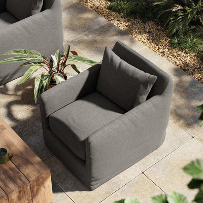 Four Hands Dade Outdoor Slipcover Swivel Chair-Patio Pelican