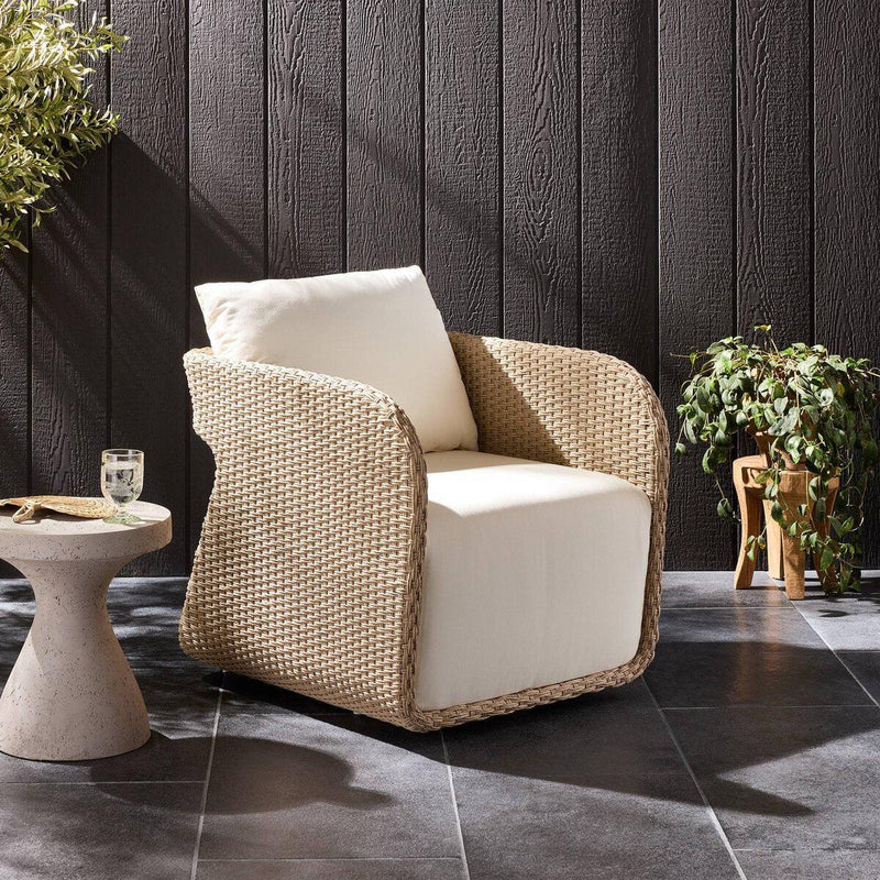 Four Hands Geneva Outdoor Swivel Chair-Patio Pelican