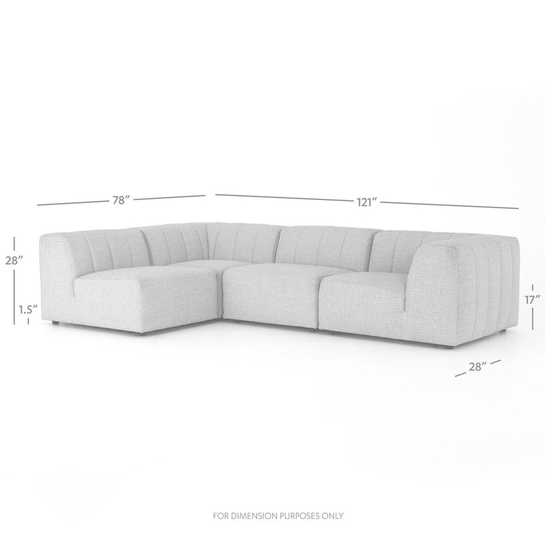 Four Hands Gwen Outdoor 4-Piece Sectional-Patio Pelican