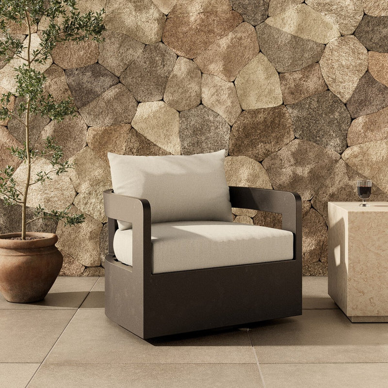 Four Hands Jackson Outdoor Metal Swivel Chair-Patio Pelican