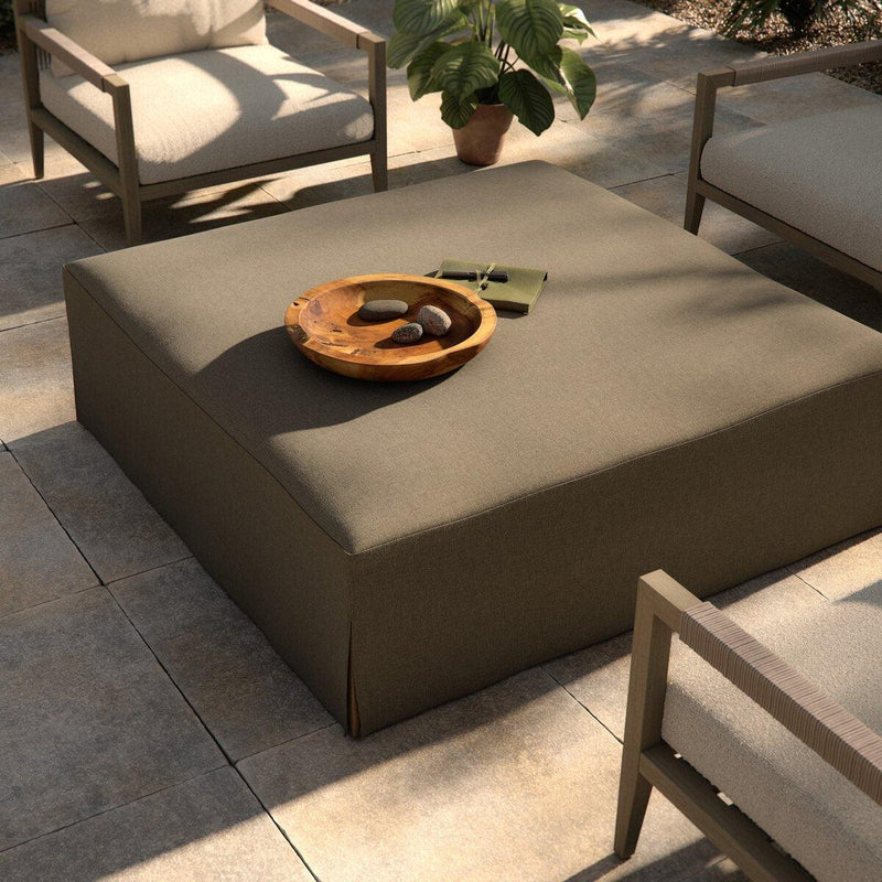 Four Hands Laskin Outdoor Ottoman-Patio Pelican