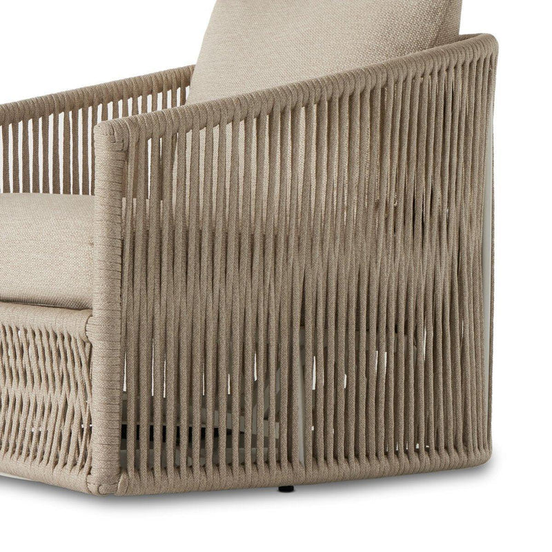 Four Hands Porto Outdoor Swivel Chair-Patio Pelican