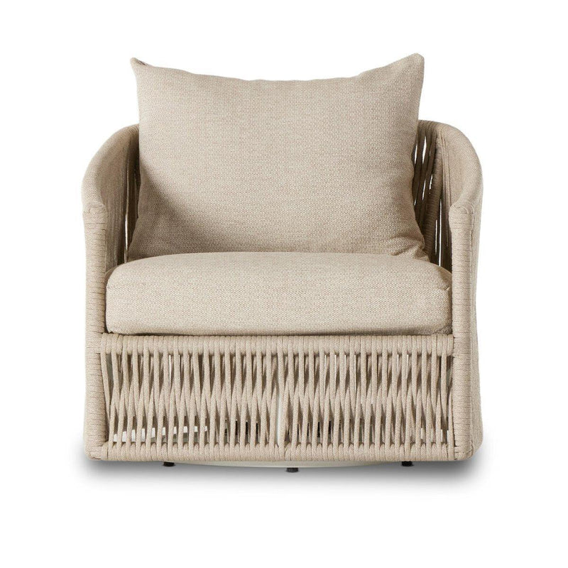Four Hands Porto Outdoor Swivel Chair-Patio Pelican