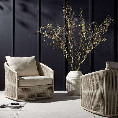 Four Hands Porto Outdoor Swivel Chair-Patio Pelican