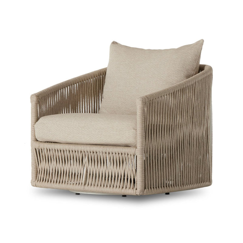 Four Hands Porto Outdoor Swivel Chair-Patio Pelican