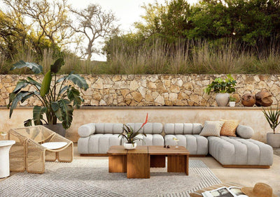 Four Hands Roma Outdoor 4-Piece Sectional Sofa-Patio Pelican