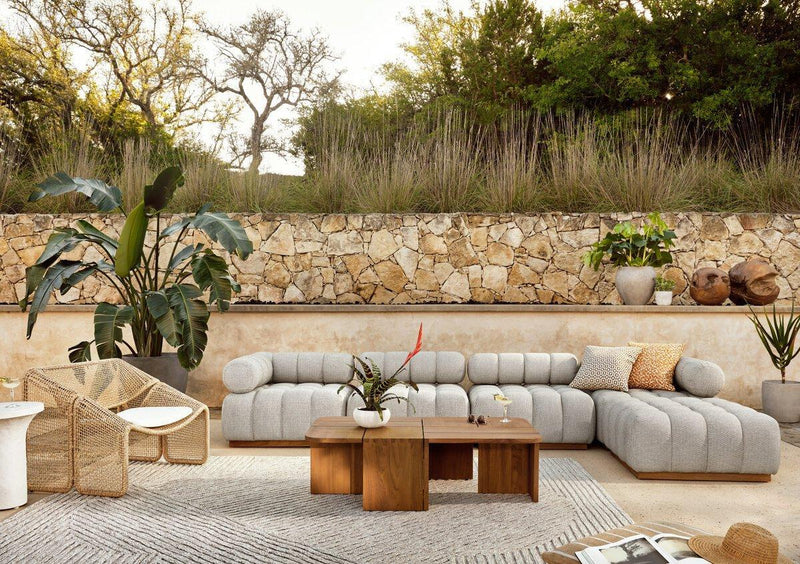 Four Hands Roma Outdoor 4-Piece Sectional Sofa-Patio Pelican