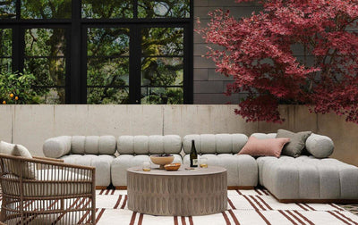 Four Hands Roma Outdoor 4-Piece Sectional Sofa-Patio Pelican