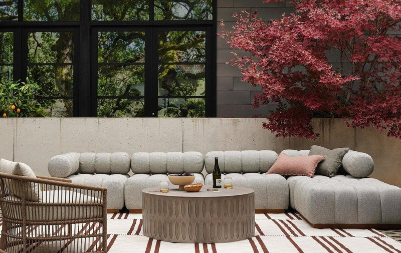 Four Hands Roma Outdoor 4-Piece Sectional Sofa-Patio Pelican