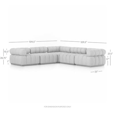 Four Hands Roma Outdoor 5-Piece Sectional Sofa-Patio Pelican
