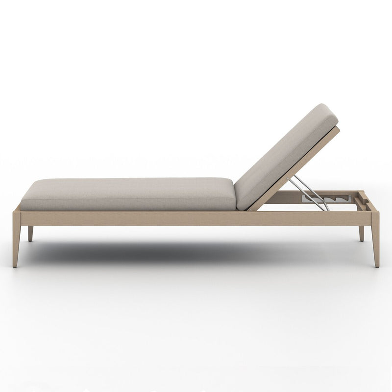 Four Hands Sherwood Outdoor Chaise - Washed Brown-Patio Pelican