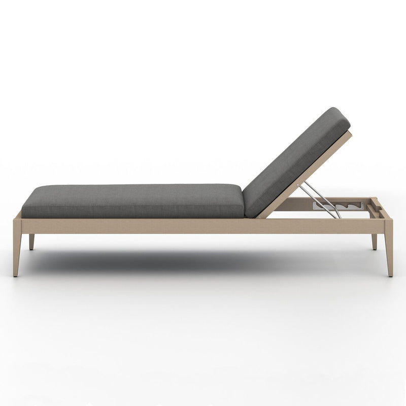 Four Hands Sherwood Outdoor Chaise - Washed Brown-Patio Pelican