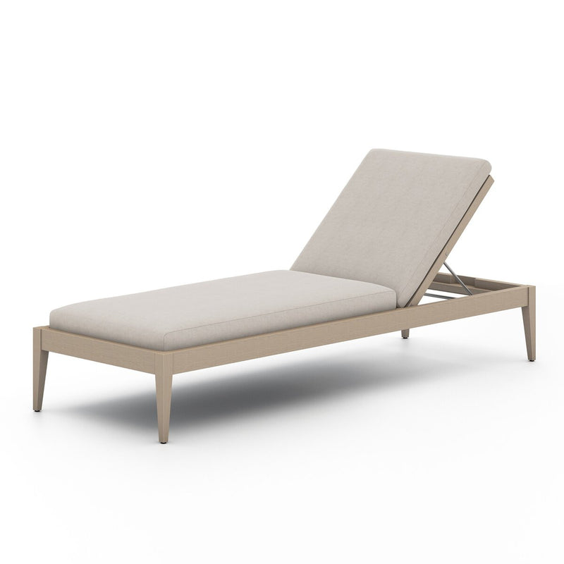 Four Hands Sherwood Outdoor Chaise - Washed Brown-Patio Pelican