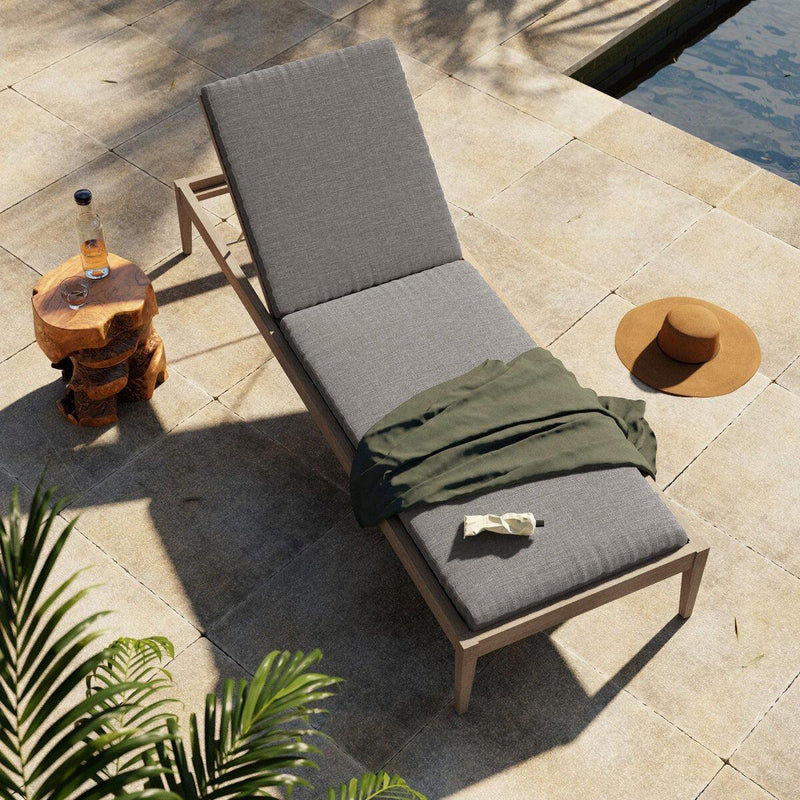 Four Hands Sherwood Outdoor Chaise - Washed Brown-Patio Pelican