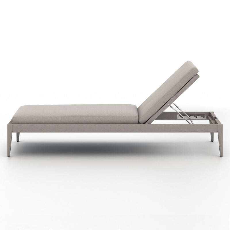 Four Hands Sherwood Outdoor Chaise - Weathered Grey-Patio Pelican