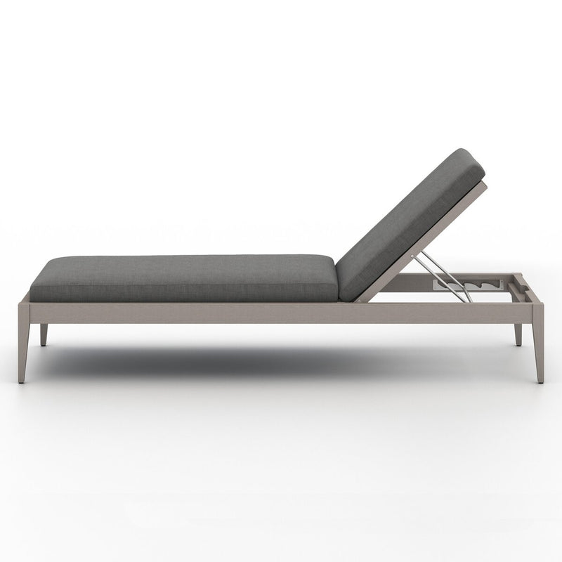 Four Hands Sherwood Outdoor Chaise - Weathered Grey-Patio Pelican