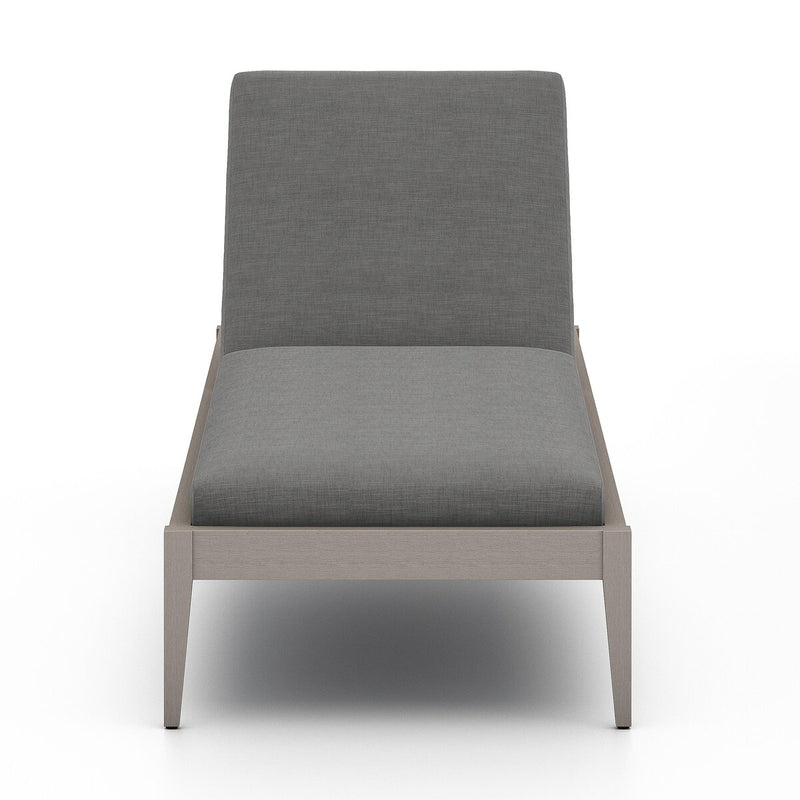 Four Hands Sherwood Outdoor Chaise - Weathered Grey-Patio Pelican