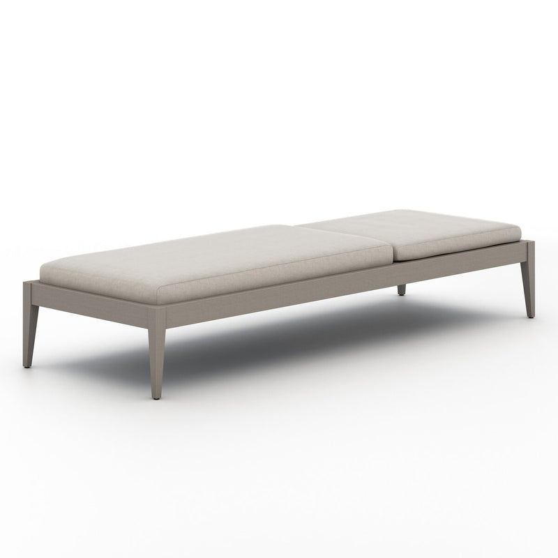 Four Hands Sherwood Outdoor Chaise - Weathered Grey-Patio Pelican