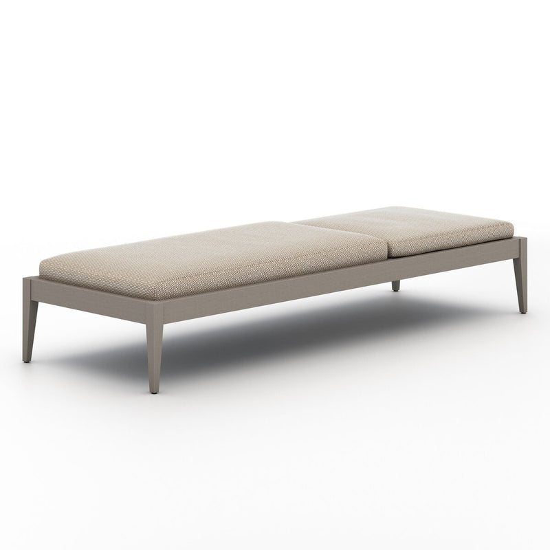 Four Hands Sherwood Outdoor Chaise - Weathered Grey-Patio Pelican